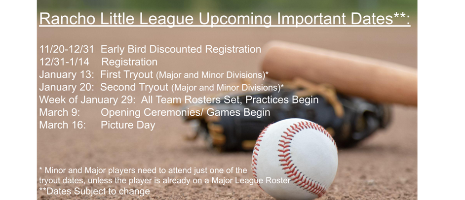 Important Dates for the 2024 Spring Season!