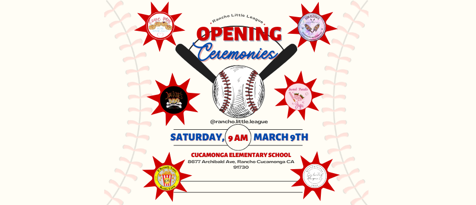 Opening Ceremonies Set for March 9, start time 9am!