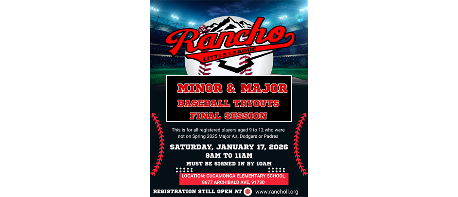 Minor & Major Division Final Tryouts January 17 Click for full details